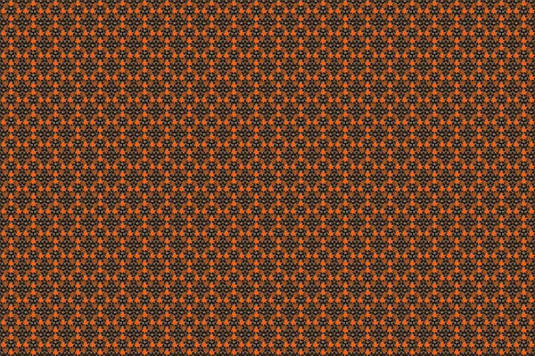 Small Flowers Seamless Pattern Brown Orange Black Colors Raster Illustration — Stock Photo, Image