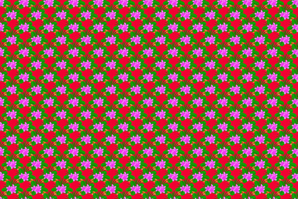 Floral background. Seamless pattern on a red background with cute plumeria flowers.
