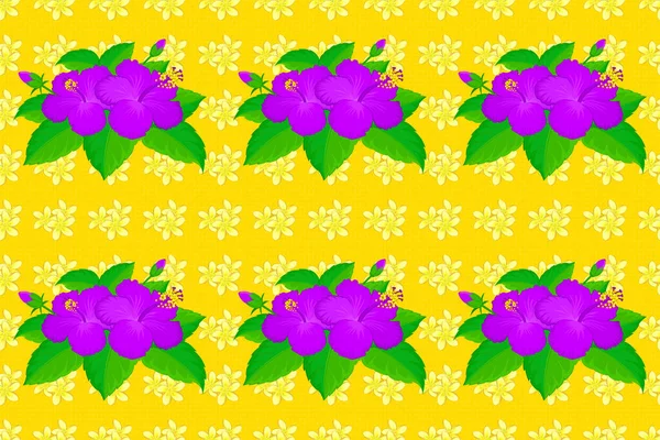 Lindo Fondo Floral Raster Hibiscus Flores Patrón Sin Costura Sobre — Foto de Stock