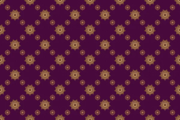 金箔の質感 ゴールドサークルシームレスパターン 抽象的な紫色の背景に金幾何学的な現代的なデザイン アール デコ様式 光沢のある背景 — ストック写真