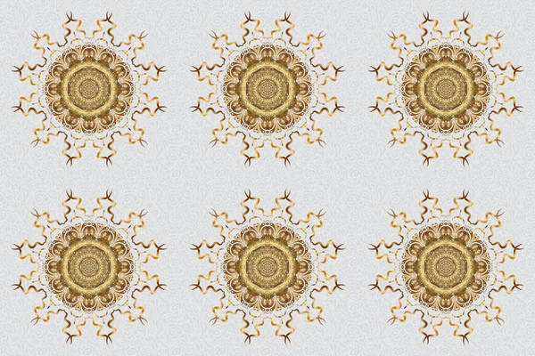 Mandala Grå Bakgrund Geometriskt Cirkelelement Klotfärger Andlig Och Rituell Symbol — Stockfoto