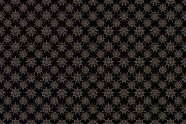 Vintage ornamental background with victorian pattern in green colors. Seamless damask pattern.