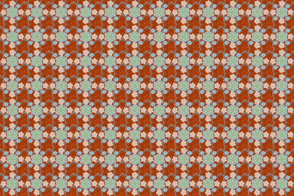 Nahtlose Abstrakte Blumenmuster Grauen Beigen Und Orangen Farben Netter Raster — Stockfoto