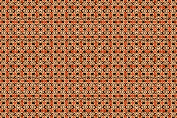 전통적 장식의 래스터 사각형 베이지 주황색 격자가 — 스톡 사진