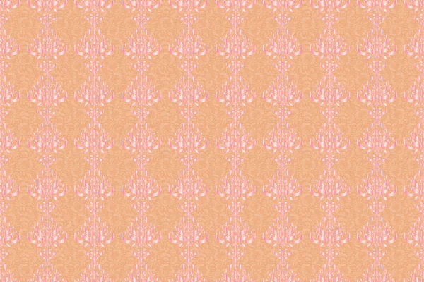 ベージュとピンクの色でイカットダマスクシームレスパターン背景タイル — ストック写真