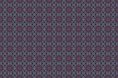 Raster illüstrasyonu. El yapımı etnik doku, hayal gücünün uçuşu. Kusursuz soyut, çok renkli kabile deseni..