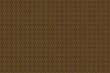 Altın pürüzsüz desen. Siyah arka planda klasik altın süslemeleri olan kusursuz çiçek kenarı..