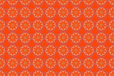 Klasik lüks, eski moda İspanyol süsü, duvar kağıtları, tekstil ve ambalaj için kraliyet Victoria dönemi dikişsiz dokusu. Pembe ve turuncu renklerde nefis bir barok şablonu. Raster damaske kusursuz desen