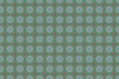 Çok renkli simli çizgilerin kusursuz deseni, zikzak sembolü, dalgalı şerit, yeşil üzerine dikişsiz desenli çok renkli çizgiler. Kartlar, davetiyeler, düğün, ambalaj kağıtları için el yapımı raster deseni.