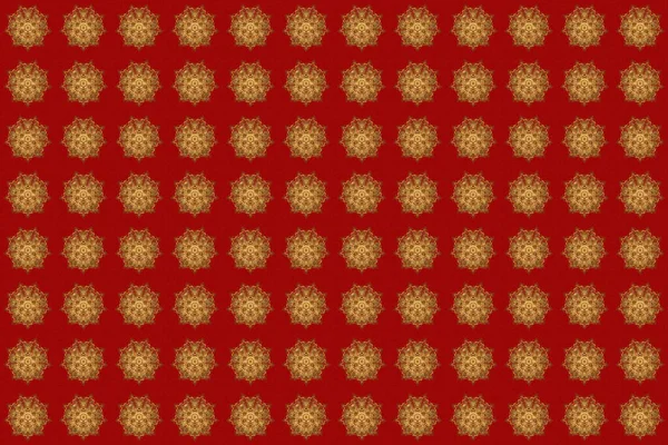 Intricate Golden Arabesque Med Röd Bakgrund Raster Abstrakt Stiliserad Gyllene — Stockfoto