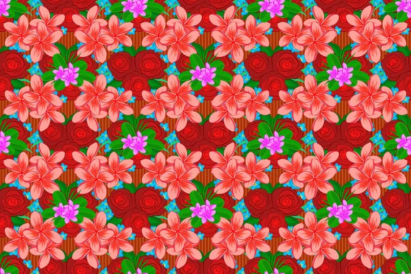 Exquisite Pattern Plumeria Flowers Vintage Style Beautiful Pattern Decoration Design — Stock Photo, Image