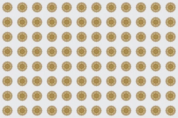 Bonyolult Arany Arab Szürke Háttérrel Raszter Elvont Stilizált Arany Mandala — Stock Fotó