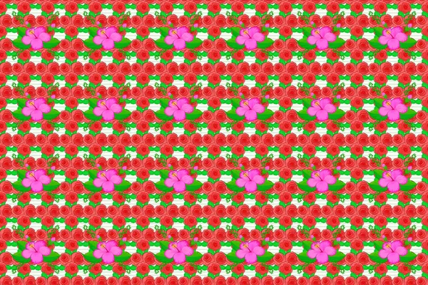 Farbe Nahtlose Florale Rastermuster Illustration — Stockfoto