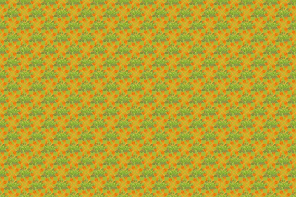 Raster Seamless Pattern Stylized Yellow Green Orange Roses Rose Watercolor — Stock Photo, Image