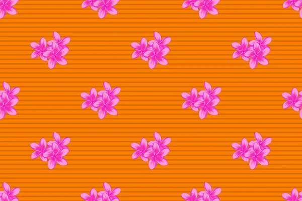 Raster Naadloos Bloemenpatroon Met Plumeria Bloemen Bladeren Roze Magenta Oranje — Stockfoto