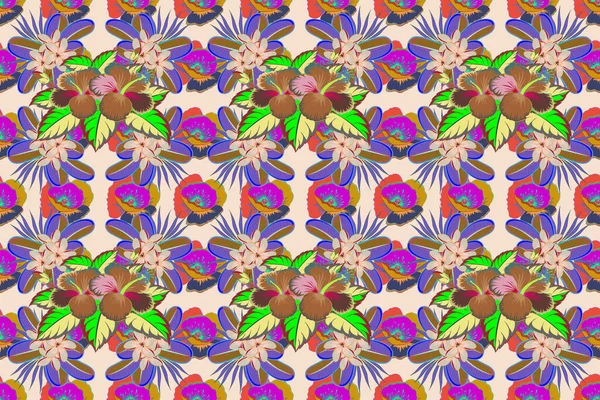 Яркие Красивые Цветы Бесшовный Фон Абстрактный Симпатичный Цветочный Принт Зеленого — стоковое фото