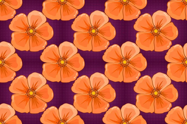 Raster Kosmos Blume Nahtlose Muster Lila Beige Und Orange Farben — Stockfoto