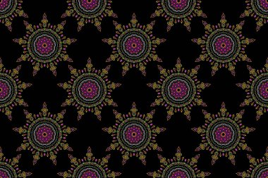 Yeşil ve sarı klasik barok süsü. Retro dikişsiz antika şekilli akanthus. Dekoratif tasarım unsuru filigran kaligrafi.