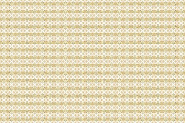 Kusursuz altın süs. Beyaz arka planda altın tekrarlayan elementlerle modern geometrik kusursuz desen.