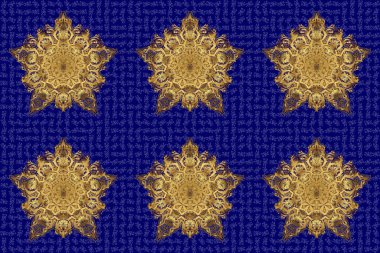 Mandala Noel Kartı Tasarımı. Altın maviye üstündür. Davetiye kartı, hatıra defteri. Klasik Altın desenli. Mavi arka planda dekoratif Hint Round Mandala 'sı. İslam, Arapça, Hintçe, Türkçe, Pakistan.