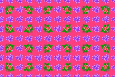 Raster Plumeria çiçek desenleri tekrarlanıyor. Pembe arka planda, modern, çiçekli, pürüzsüz desen. Çiçek izi.