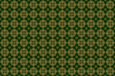 Eşkenar dörtgen ve düğümlerle Geometrik arkaplan. Soyut geometrik desen. Raster altın dokusu. Altın arka plan. Yeşil arka planda pürüzsüz bir iz var. Kusursuz geometrik desen.