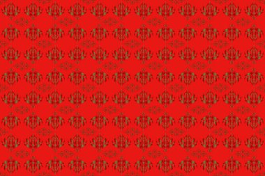 Raster illüstrasyonu. Zarif Mutlu Noeller ya da mutlu yıllar 2018 Yeşil ve kırmızı süslemeli kusursuz desen.