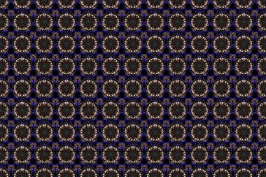 Raster illüstrasyonu. Damask pürüzsüz arkaplan deseni gri ve mor renklerde.