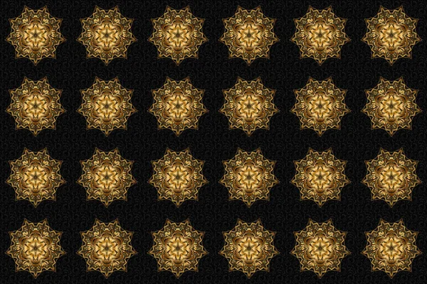 Vintage Uitnodiging Trouwkaart Met Mandala Patroon Elegante Bloemenelementen Met Gouden — Stockfoto