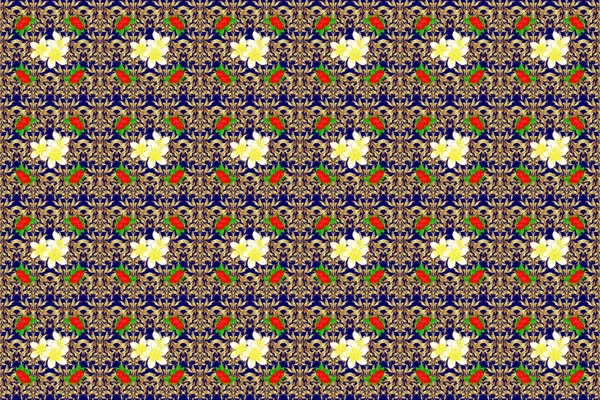 Κλασσικό Στολίδι Λουλουδιών Αφηρημένο Κλασικό Μοτίβο Χωρίς Ραφή — Φωτογραφία Αρχείου