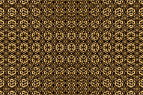 Gold star pattern, star decorations, golden grid on a black background. Luxury gold seamless pattern with stars.