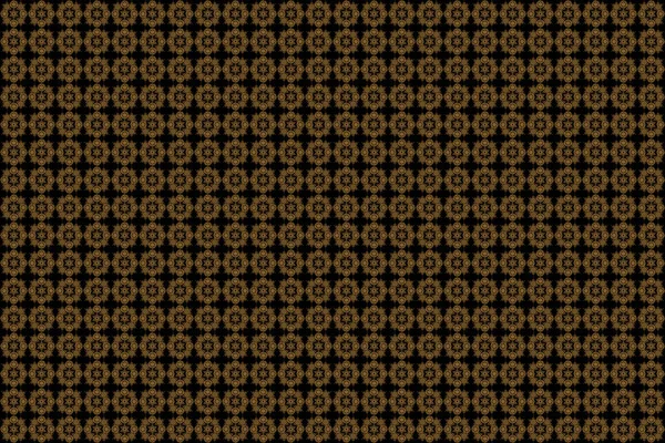 无缝金饰品 黑色背景上有黄金重复元素的现代几何无缝图案 — 图库照片