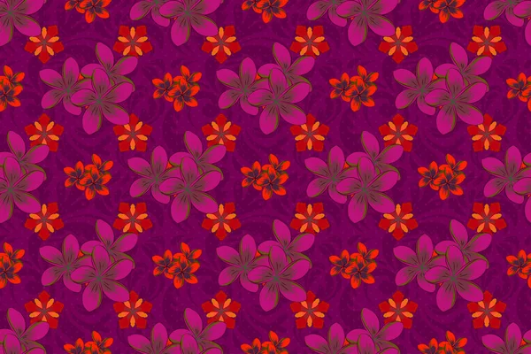 Seamless Texture Floral Ornament Purple Red Magenta Colors Raster Illustration — Stock Photo, Image