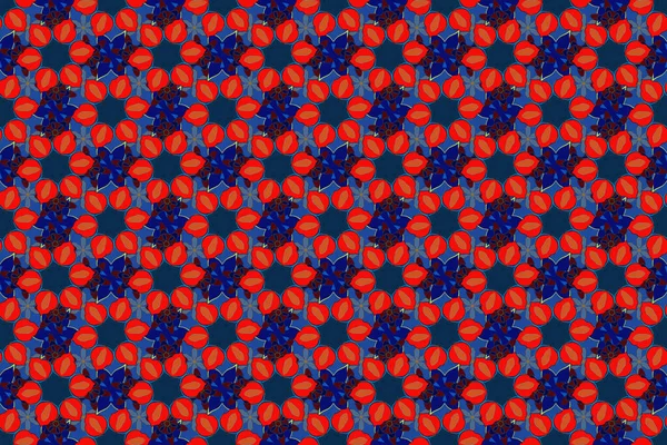 Fundo Floral Padrão Raster Sem Costura Cores Azul Verde Vermelho — Fotografia de Stock