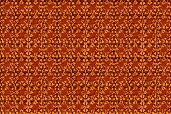 Seamless Pattern Decorative Summer Flowers Yellow Orange Brown Colors Watercolor — Stock Photo, Image