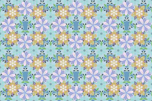 Seamless cute pattern of small flowers in gray, white and blue colors. Raster floral simple background for textile, covers, manufacturing, wallpapers, print, gift wrap and scrapbooking.