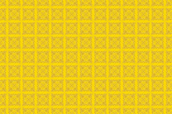 Goldenes Florales Nahtloses Muster Auf Gelb Rasterelemente Für Goldene Vorlagen — Stockfoto