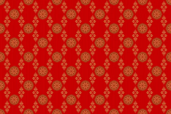 Low Poly Gold Pattern Illustration Golden Vintage Seamless Pattern Red — Stock Photo, Image