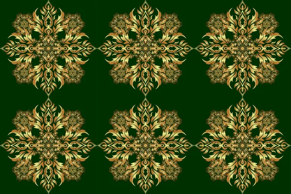 Vintage Wzór Zielonym Tle Uniwersalny Wzór Rastrowy Tapet Tekstyliów Tkanin — Zdjęcie stockowe