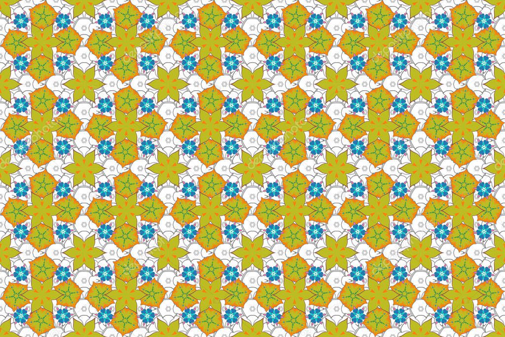 Color seamless floral raster pattern.