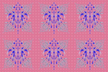 Renkli soyut arka plan. Etnik ve kabile motifleri. Geleneksel Noel renklerinde (pembe ve mavi) raster geometrik süslemeli parlak, pürüzsüz desen. Süslü canlı duvar kâğıdı.