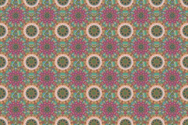 Tarafsız bir arkaplanda geleneksel oryantasyon süsü. Kusursuz klasik raster çok renkli desen.