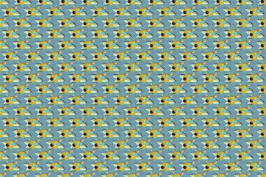 Yeşil, mavi ve sarı renklerde. Raster klasik tropikal amber çiçekleri..