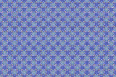 Damask pürüzsüz arkaplan deseni mavi ve mor renklerde.