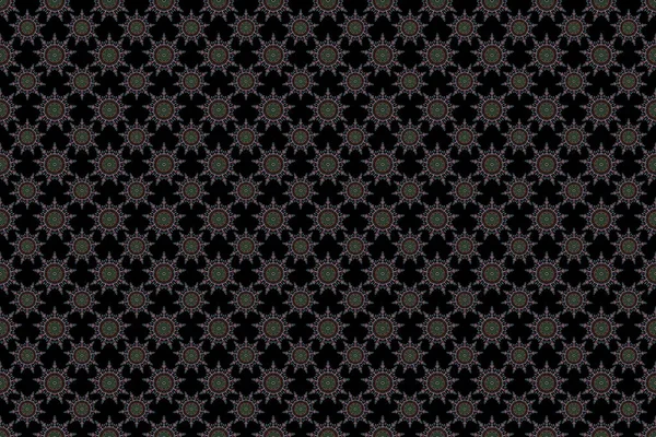Ozdobný Rámeček Fialových Barvách Černém Pozadí Rastr Bezešvé Damašek Vzor — Stock fotografie