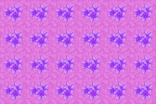 Plumeria Flowers Seamless Pattern Violet Background Cute Raster Floral Background — Stock Photo, Image