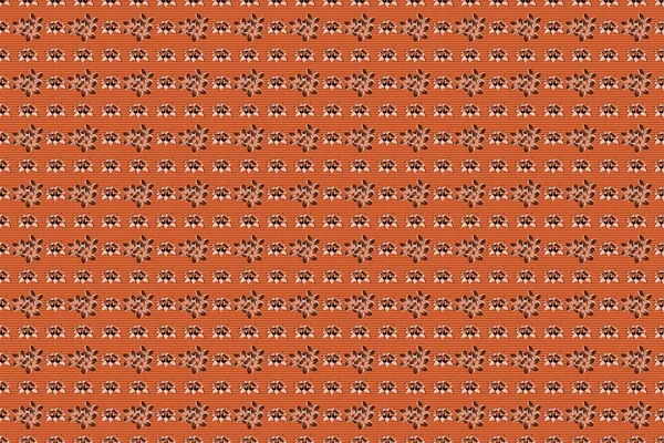 Raster Sømløse Mønster Med Små Blomster Lyserøde Orange Røde Farver - Stock-foto