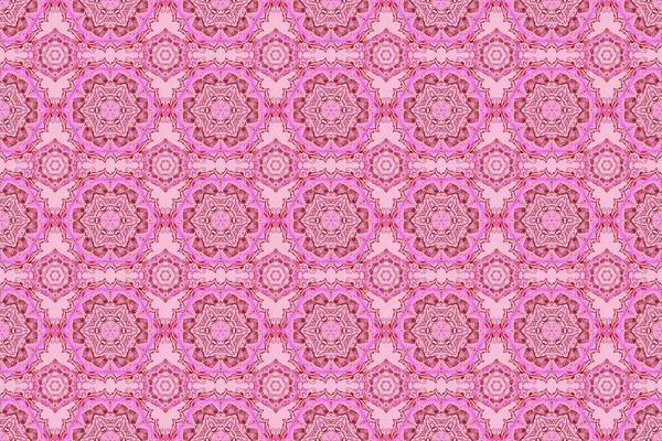 Magenta Red Pink Abstract Floral Ornament Raster Seamless Pattern Abstract — Stock Photo, Image