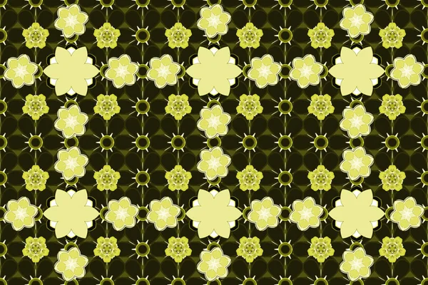 Schöne Aquarellblumen Helle Malerei Inspiriert Blumenprint Raster Nahtloses Muster Gelben — Stockfoto