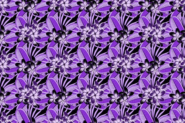 Seamless Ornament Print Violet Andd Black Colors Can Used Greeting — Stock Photo, Image